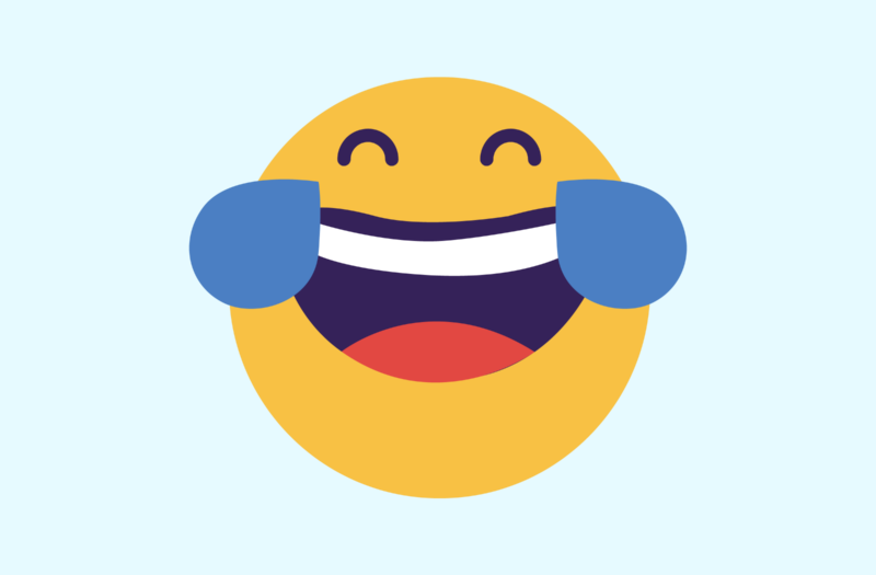 Illustration montrant un emoji qui pleure de rire