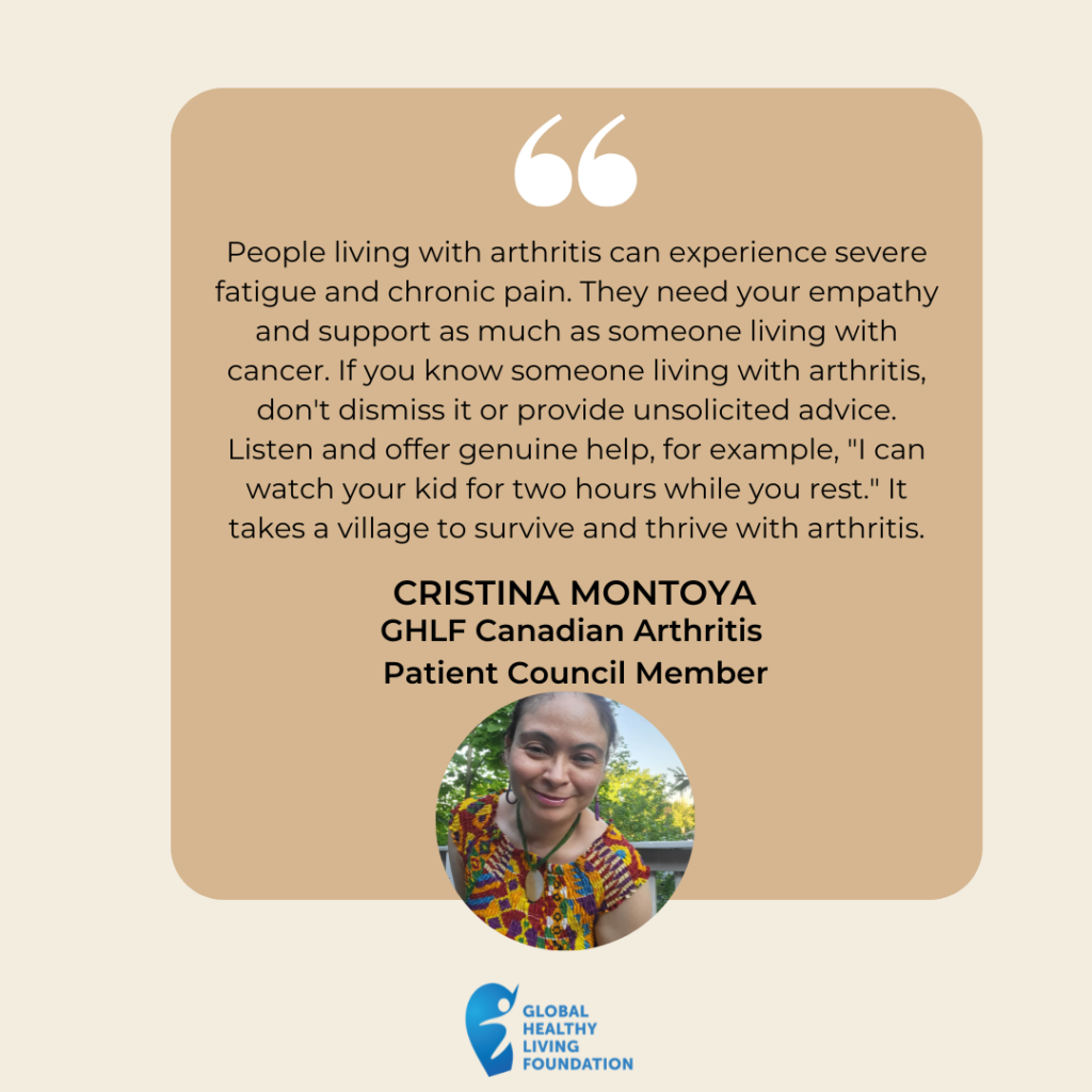 Cristina Montoya - GHLF Canadian Arthritis Patient Council Member